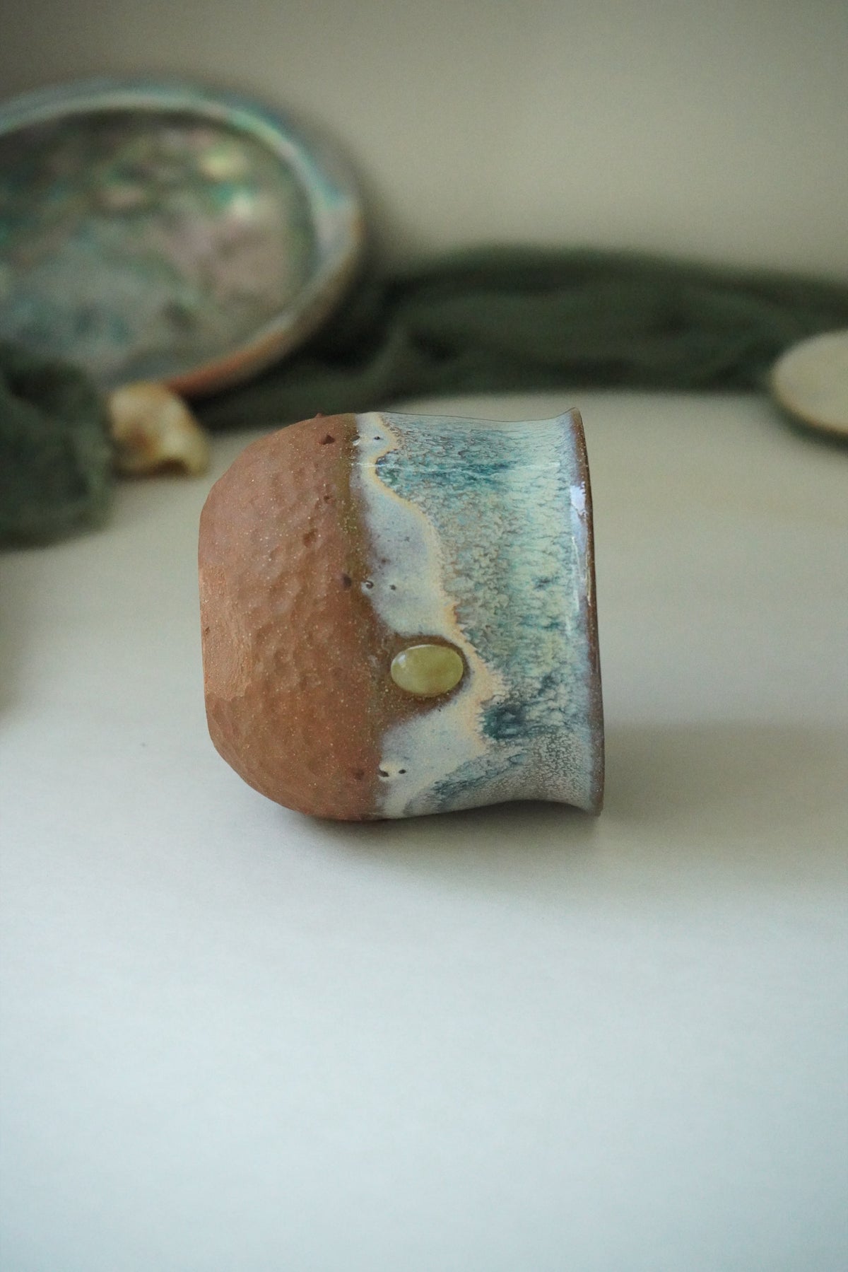 Forged Peridot Tea Cup