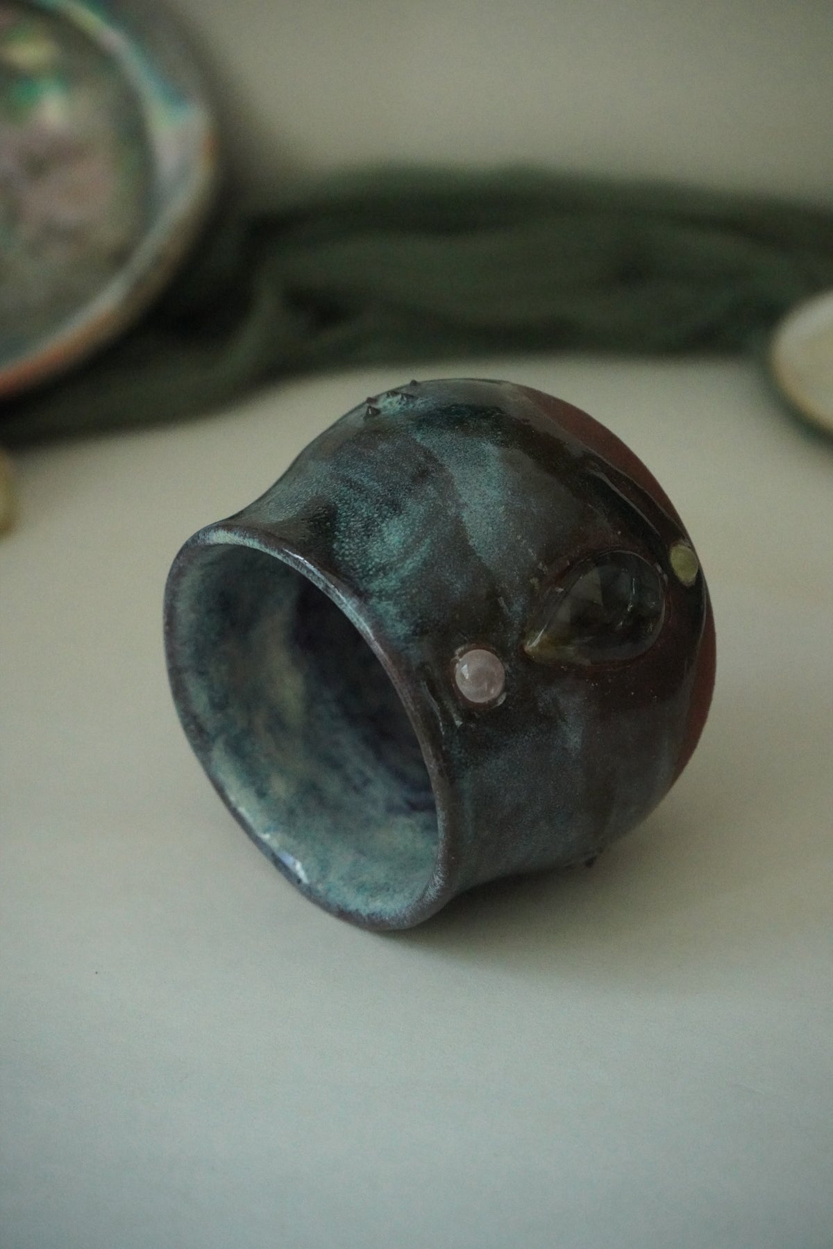 Trinity Tea Cup- Labradorite, Peridot, and Rose Quartz