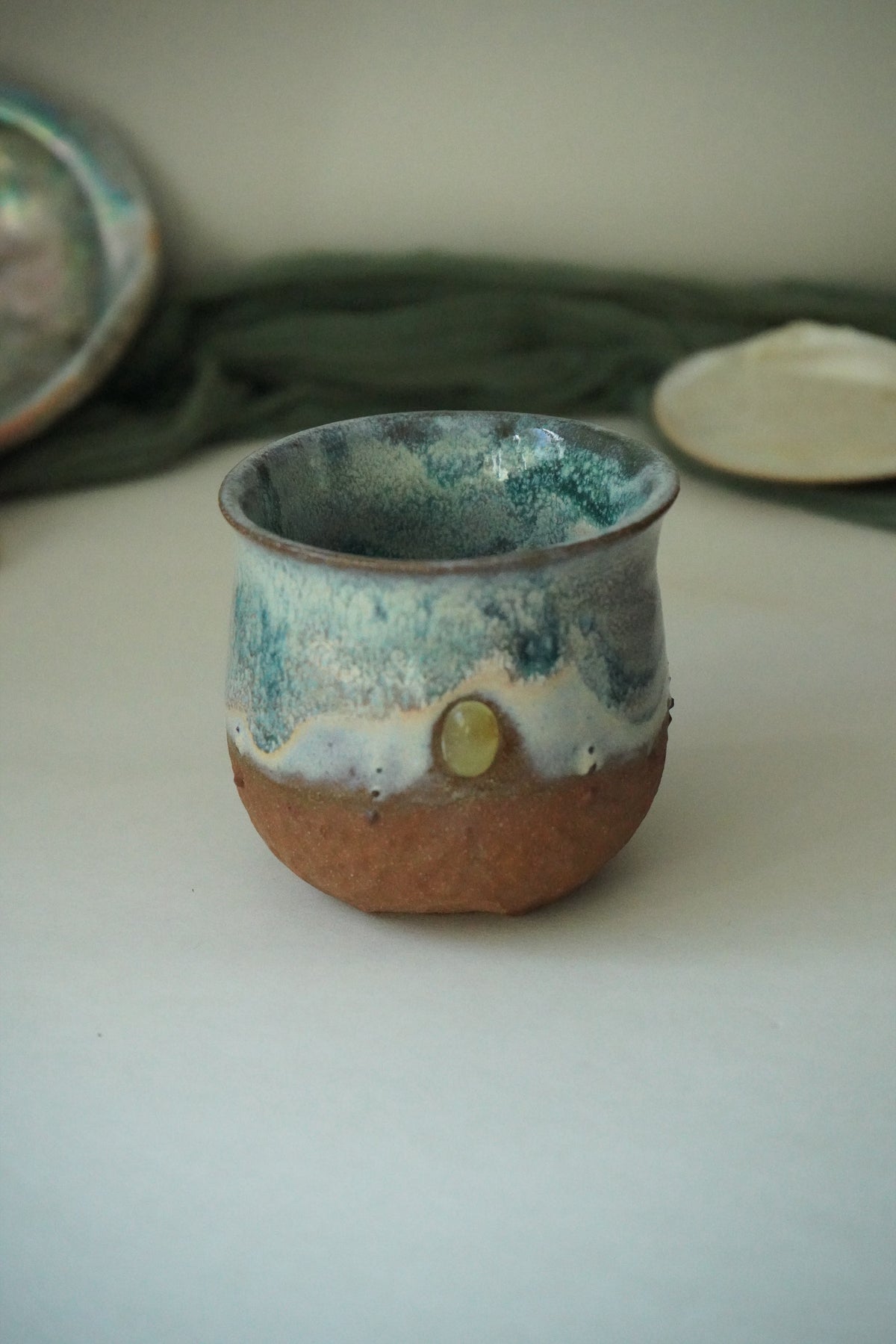 Forged Peridot Tea Cup