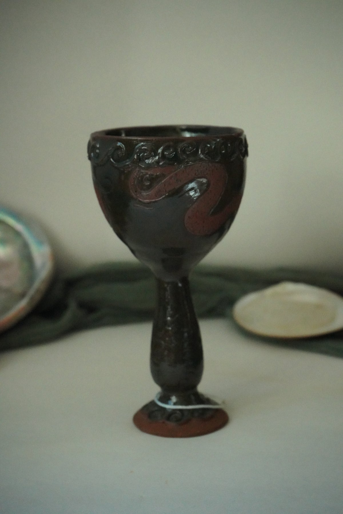 Dragons Celadon Chalice